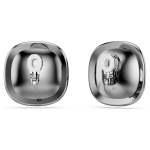 Una Angelic clip earrings Cushion cut, White, Ruthenium plated